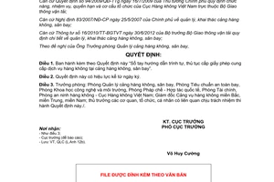 Quyết định 1154/QĐ-CHK 2014 Sổ tay trình tự thủ tục cấp giấy phép cung cấp dịch vụ hàng không