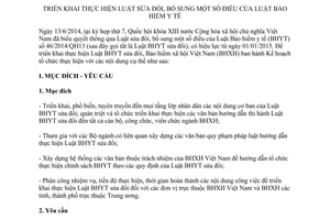 Kế hoạch 2800/KH-BHXH 2014 thực hiện Luật Bảo hiểm y tế sửa đổi