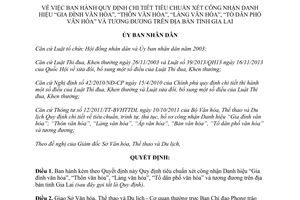 Quyết định 14/2014/QĐ-UBND tiêu chuẩn xét Gia đình Thôn Làng Tổ dân phố văn hóa Gia Lai