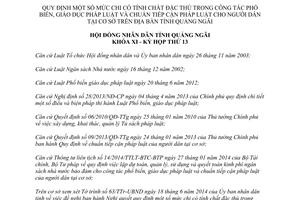 Nghị quyết 21/2014/NQ-HĐND mức chi phổ biến giáo dục pháp luật chuẩn tiếp cận pháp luật Quảng Ngãi