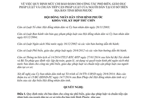 Nghị quyết 02/2014/NQ-HĐND chi phổ biến giáo dục chuẩn tiếp cận pháp luật của người dân Bình Phước