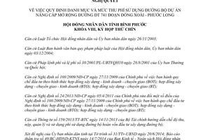 Nghị quyết 04/2014/NQ-HĐND thu phí sử dụng đường bộ ĐT 741 Đồng Xoài - Phước Long Bình Phước