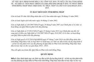 Quyết định 15/2014/QĐ-UBND đầu tư kết cấu hạ tầng kinh tế xã hội ưu tiên Đồng Tháp 2014 2015