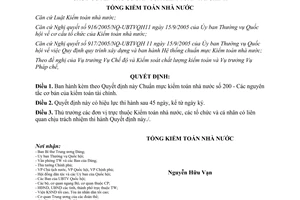 Quyết định 04/2014/QĐ-KTNN Chuẩn mực kiểm toán nhà nước số 200 Các nguyên tắc cơ bản kiểm toán tài chính