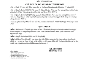 Quyết định 665/QĐ-UBND Đẩy mạnh phong trào học tập suốt đời trong gia đình cộng đồng Hà Nam 2014