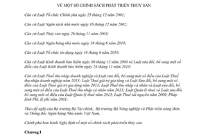 Nghị định 67/2014/NĐ-CP chính sách phát triển thủy sản