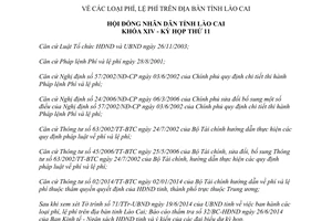 Nghị quyết 15/2014/NQ-HĐND phí lệ phí Lào Cai