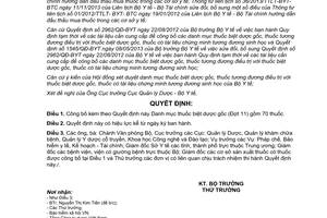 Quyết định 2500/QĐ-BYT 2014 công bố danh mục thuốc biệt dược gốc Đợt 11