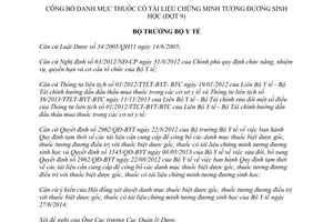 Quyết định 2498/QĐ-BYT 2014 công bố Danh mục thuốc chứng minh tương đương sinh học Đợt 9