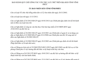 Quyết định 27/2014/QĐ-UBND Quy chế công tác văn thư lưu trữ Vĩnh Phúc