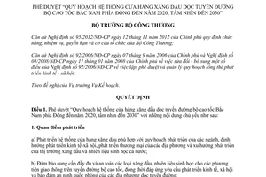 Quyết định 6183/QĐ-BCT 2014 Quy hoạch hệ thống cửa hàng xăng dầu 2020 tầm nhìn 2030