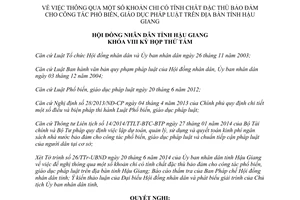 Nghị quyết 07/2014/NQ-HĐND chi phổ biến giáo dục pháp luật Hậu Giang