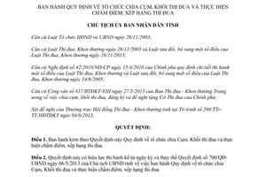 Quyết định 1488/QĐ-UBND 2014 tổ chức chia Cụm Khối thi đua Bình Phước