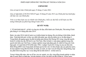 Nghị quyết 47/NQ-CP phiên họp Chính phủ thường kỳ tháng 6 năm 2014