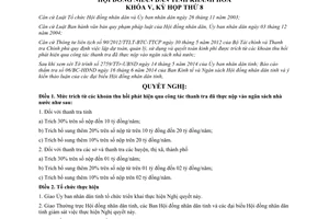 Nghị quyết 03/2014/NQ-HĐND mức trích từ khoản thu hồi phát hiện thanh tra Khánh Hòa