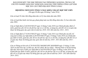 Nghị quyết 05/2014/NQ-HĐND mức thu học phí cao đẳng mầm non phổ thông công lập 2014 2015 Cà Mau