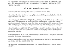 Quyết định 2925/QĐ-UBND 2014 kết quả hệ thống hóa văn bản quy phạm quận 5 Hồ Chí Minh