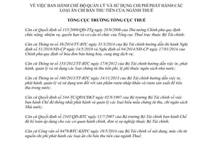 Quyết định 1013/QĐ-TCT 2014 Chế độ quản lý sử dụng chi phí phát hành ấn chỉ bán thu tiền Thuế
