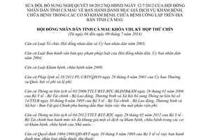 Nghị quyết 06/2014/NQ-HĐND sửa đổi 04/2012/NQ-HĐND giá dịch vụ khám bệnh chữa bệnh cơ sở công lập Cà Mau