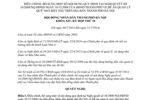 Nghị quyết 02/2014/NQ-HĐND điều chỉnh quản lý quỹ nhà biệt thự Hà Nội