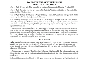 Nghị quyết 70/2014/NQ-HĐND mức chi phổ biến giáo dục pháp luật chuẩn tiếp cận pháp luật Kiên Giang