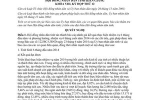 Nghị quyết 74/2014/NQ-HĐND tiếp tục thực hiện nhiệm vụ 2014 Kiên Giang