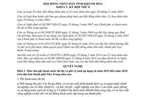 Nghị quyết 02/2014/NQ-HĐND mức thu quản lý sử dụng phí thoát nước đô thị vệ sinh Nha Trang Khánh Hòa