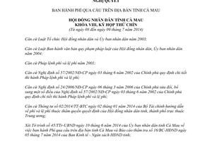 Nghị quyết 01/2014/NQ-HĐND phí qua cầu Cà Mau