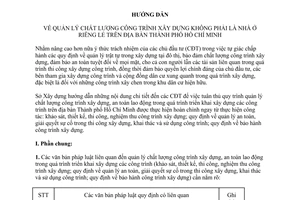 Hướng dẫn 5661/HD-SXD-QLCLXD 2014 quản lý chất lượng công trình xây dựng không phải nhà ở riêng lẻ Hồ Chí Minh