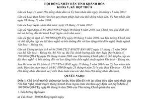 Nghị quyết 10/2014/NQ-HĐND hỗ trợ bồi dưỡng tập luyện biểu diễn nghệ thuật Nhà hát Nghệ thuật Khánh Hòa