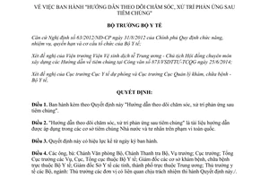 Quyết định 2535/QĐ-BYT 2014 hướng dẫn theo dõi chăm sóc xử trí phản ứng sau tiêm chủng