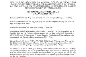 Nghị quyết 07/2014/NQ-HĐND mức chi hỗ trợ phổ cập giáo dục mầm non 5 tuổi xóa mù chữ Cao Bằng