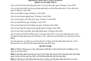 Nghị quyết 08/2014/NQ-HĐND cơ chế chính sách ưu đãi đầu tư Cao Bằng
