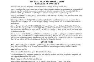 Nghị quyết 101/NQ-HĐND năm 2014 bãi bỏ 130/2008/NQ-HĐND nâng mức hỗ trợ tiền ăn bệnh nhân nghèo Lai Châu