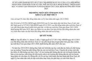 Nghị quyết 09/2014/NQ-HĐND sửa đổi 37/2011/NQ-HĐND phát triển giáo dục Kon Tum 2011-2020 định hướng 2025