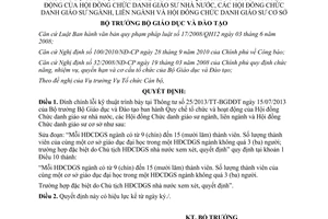 Quyết định 2418/QĐ-BGDĐT 2014 đính chính 25/2013/TT-BGDĐT tổ chức hoạt động Hội đồng Chức danh giáo sư