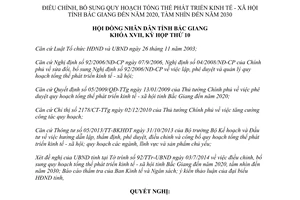 Nghị quyết 05-NQ/HĐND 2014 phê duyệt Quy hoạch tổng thể phát triển kinh tế xã hội Bắc Giang