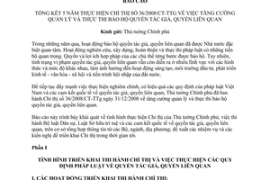 Báo cáo 158/BC-BVHTTDL 2014 thực hiện 36/2008/CT-TTg quản lý thực thi bảo hộ quyền tác giả quyền liên quan