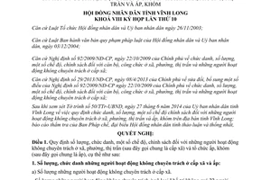 Nghị quyết 95/2014/NQ-HĐND chức danh số lượng chính sách người hoạt động không chuyên trách Vĩnh Long