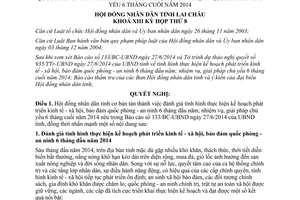 Nghị quyết 98/2014/NQ-HĐND phát triển kinh tế xã hội bảo đảm quốc phòng an ninh 6 tháng Lai Châu