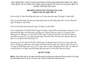 Nghị quyết 123/2014/NQ-HĐNĐ chi công tác điều ước quốc tế thỏa thuận quốc tế Quảng Nam