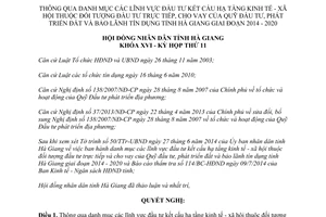 Nghị quyết 124/NQ-HĐND 2014 danh mục đầu tư kết cấu hạ tầng kinh tế xã hội Hà Giang 2014 2020