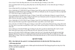 Nghị quyết 83/2014/NQ-HĐND mức thu quản lý sử dụng lệ phí hộ tịch Tiền Giang