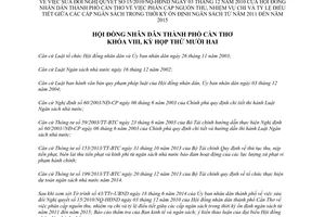 Nghị quyết 03/2014/NQ-HĐND sửa đổi 15/2010/NQ-HĐND phân cấp nguồn thu nhiệm vụ chi tỷ lệ điều tiết Cần Thơ