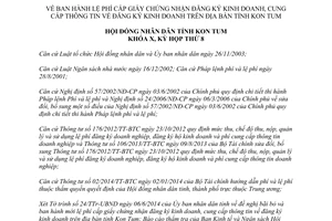 Nghị quyết 10/2014/NQ-HĐND lệ phí cấp giấy chứng nhận đăng ký kinh doanh cung cấp thông tin Kon Tum