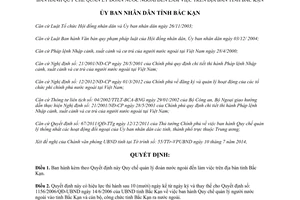 Quyết định 10/2014/QĐ-UBND Quy chế quản lý đoàn nước ngoài đến làm việc Bắc Kạn