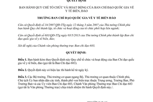 Quyết định 2568/QĐ-BCĐ683 2014 Quy chế tổ chức hoạt động Ban chỉ đạo quốc gia y tế biển đảo