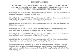 Thông tư liên tịch 92/2014/TTLT-BTC-BTP-VPCP hướng dẫn dự toán quản lý quyết toán kinh phí xây dựng văn bản quy phạm