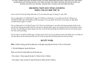 Nghị quyết 97/NQ-HĐND 2014 công nhận phân loại đô thị loại V Lâm Đồng