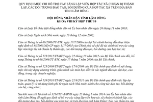 Nghị quyết 100/2014/NQ-HĐND chi hỗ trợ sáng lập viên hợp tác xã Lâm Đồng